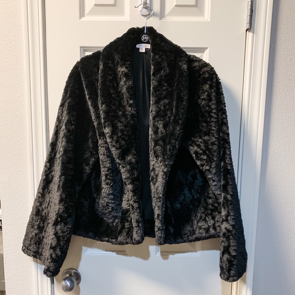 Xhilaration Black Faux Fur Coat